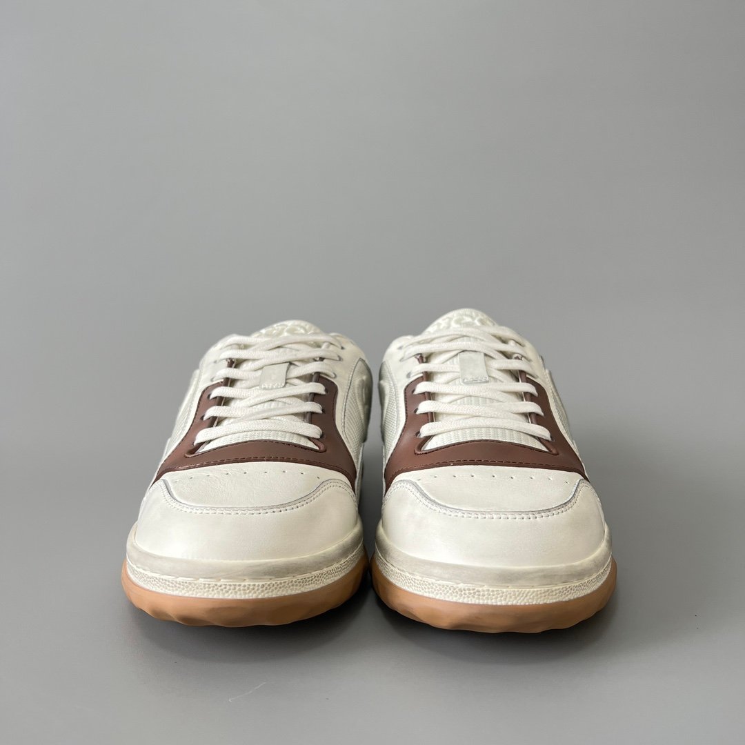 Aurora Custom Gucci MAC80 White & Chestnut Brown Leather Retro Sneaker - Image 2