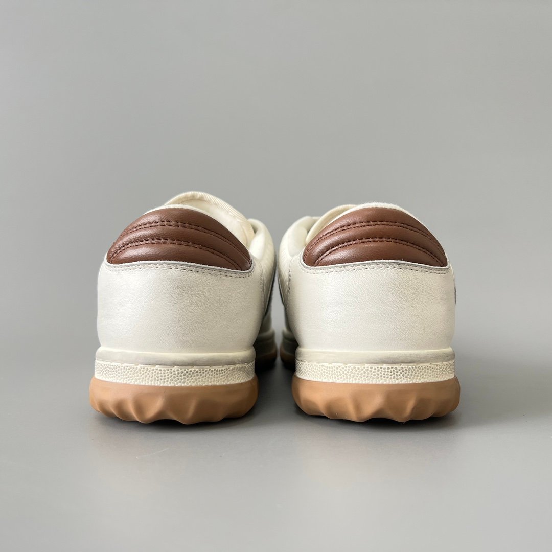 Aurora Custom Gucci MAC80 White & Chestnut Brown Leather Retro Sneaker - Image 5