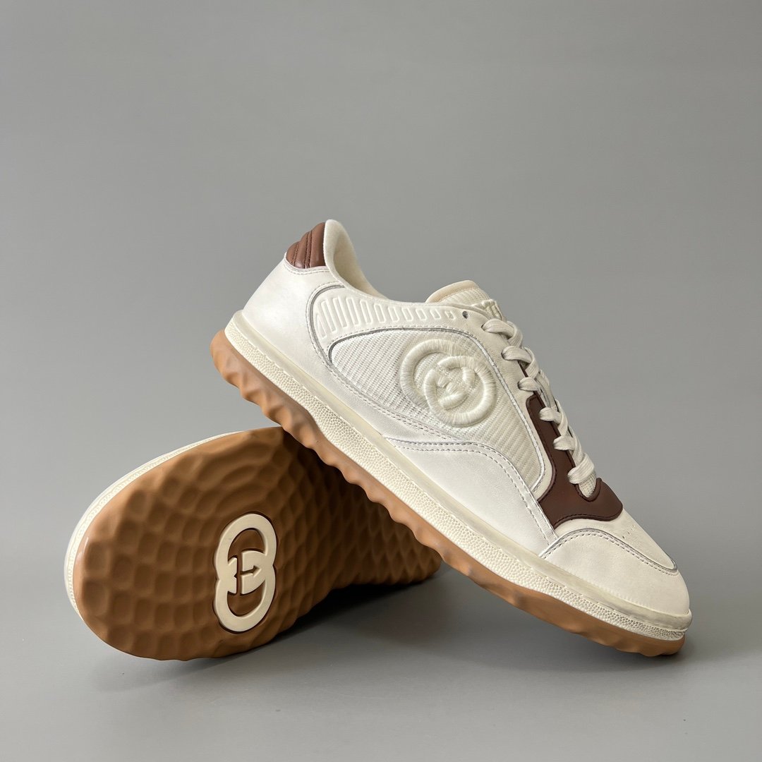 Aurora Custom Gucci MAC80 White & Chestnut Brown Leather Retro Sneaker - Image 7