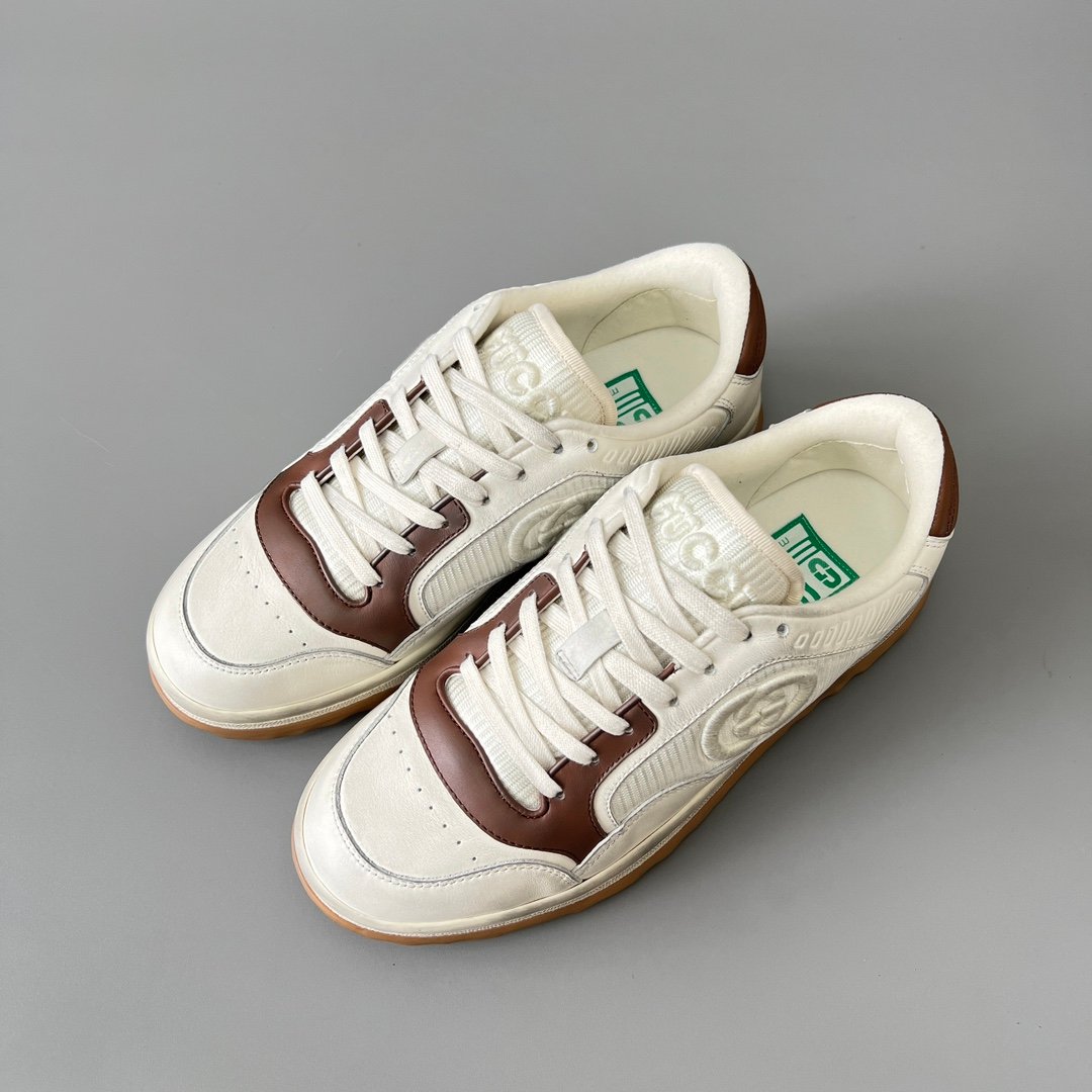 Aurora Custom Gucci MAC80 White & Chestnut Brown Leather Retro Sneaker - Image 8