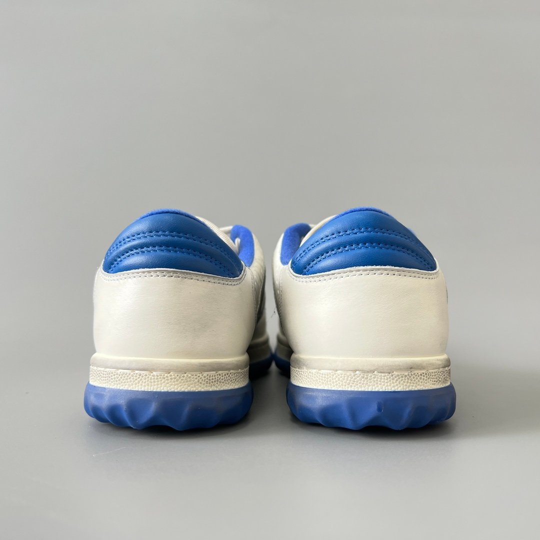 Aurora Custom Gucci MAC80 White & Cobalt Blue Leather Retro Sneaker - Image 5