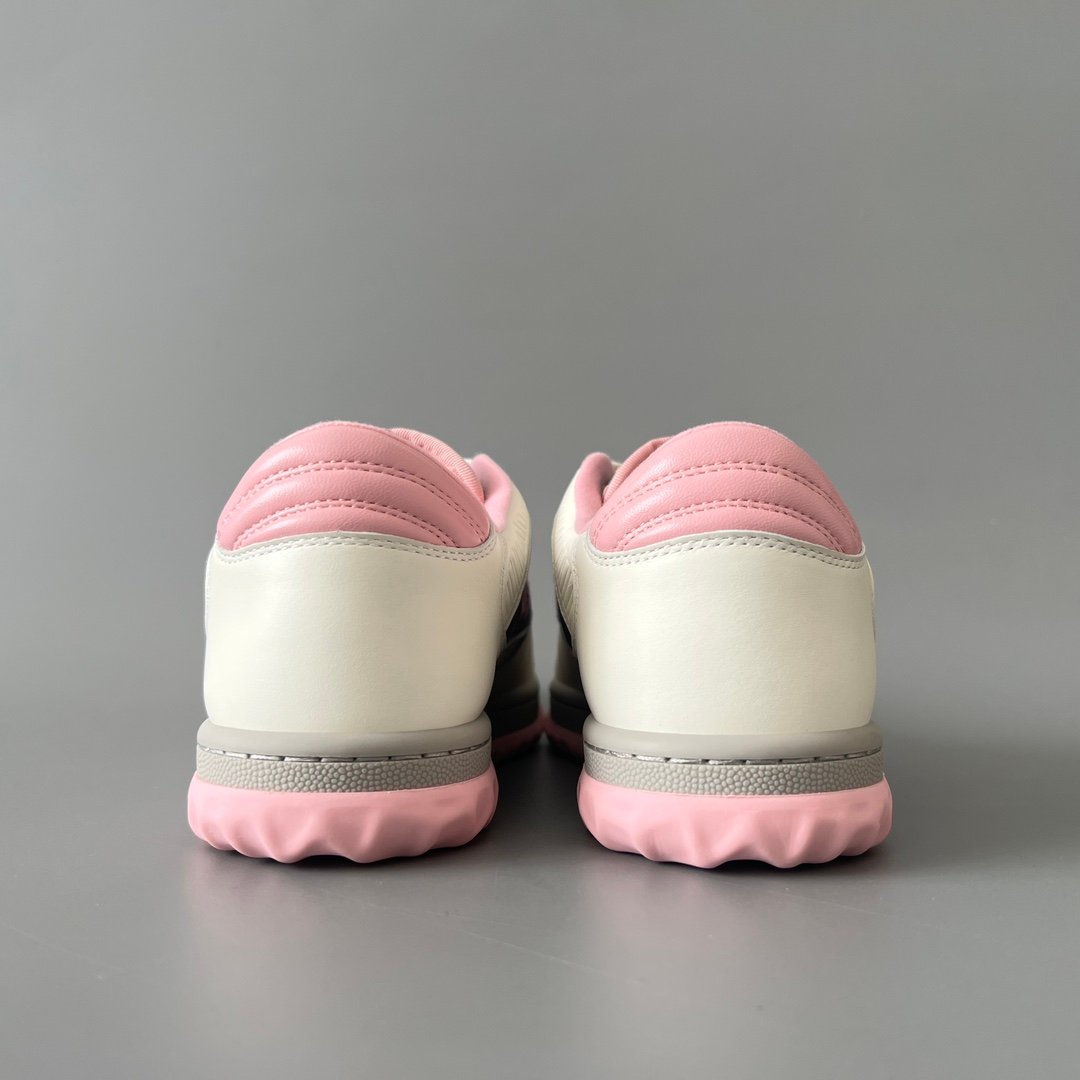 Aurora Custom Gucci MAC80 White, Pink & Grey Leather Retro Sneaker (Women's Edition) - Image 5