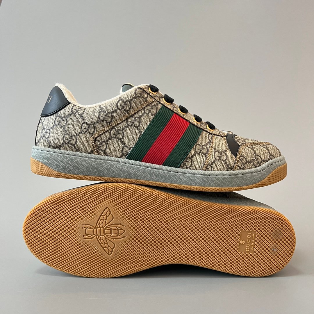 AuroraCustom Gucci Screener Series Classic Beige GG Canvas Vintage Court Sneaker (Men's Edition) - Image 6