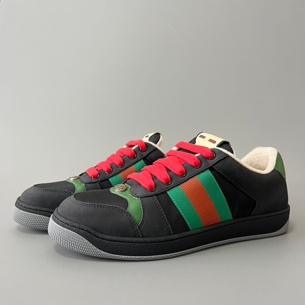 AuroraCustom Gucci Screener Series Black Technical Canvas & Leather Vintage Court Sneaker (Men's Edition)