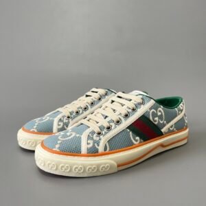 Aurora Custom Gucci Tennis 1977 Light Blue GG Canvas Low-Top Sneaker (Women's Edition)