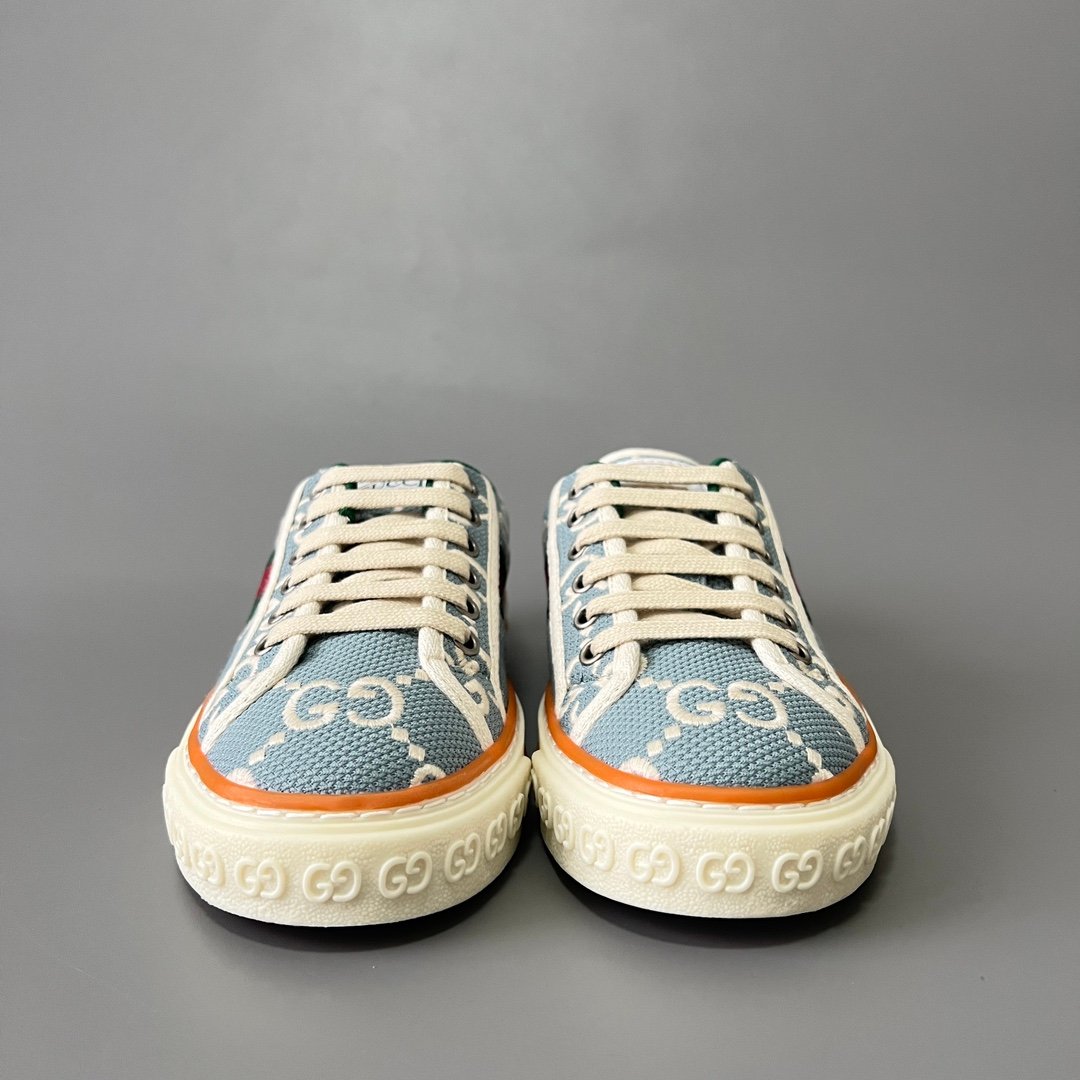 Aurora Custom Gucci Tennis 1977 Light Blue GG Canvas Low-Top Sneaker (Women's Edition) - Image 2
