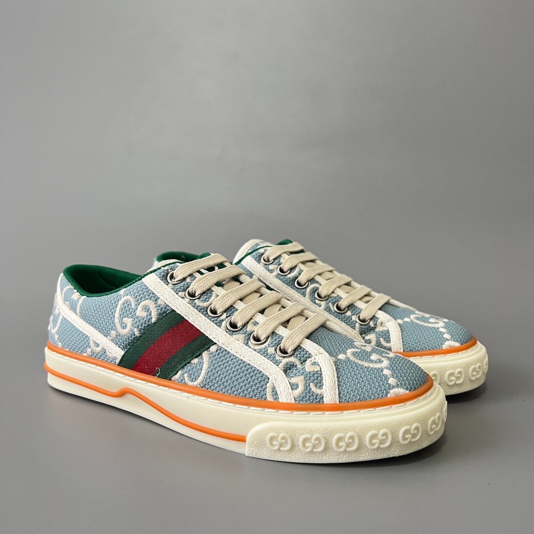Aurora Custom Gucci Tennis 1977 Light Blue GG Canvas Low-Top Sneaker (Women's Edition) - Image 3