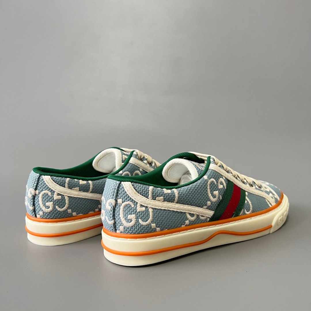 Aurora Custom Gucci Tennis 1977 Light Blue GG Canvas Low-Top Sneaker (Women's Edition) - Image 4