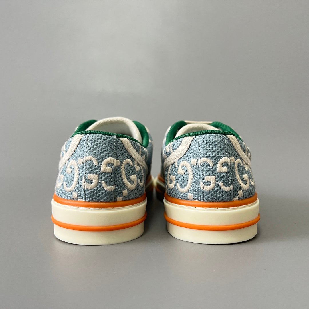 Aurora Custom Gucci Tennis 1977 Light Blue GG Canvas Low-Top Sneaker (Women's Edition) - Image 5