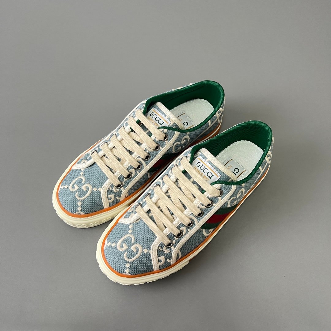 Aurora Custom Gucci Tennis 1977 Light Blue GG Canvas Low-Top Sneaker (Women's Edition) - Image 8