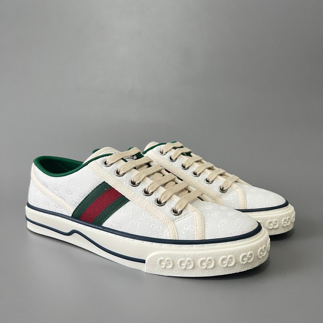 Aurora Custom Gucci Tennis 1977 Off-White GG Canvas Low-Top Sneaker (Unisex Edition) - Image 3