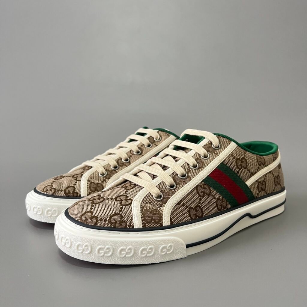 Aurora Custom Gucci Tennis 1977 Classic Beige GG Canvas Low-Top Sneaker (Unisex Mules/Slippers Edition)