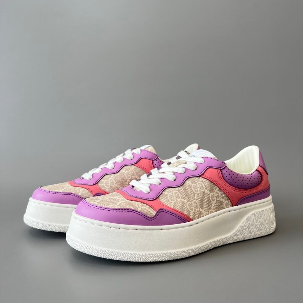 Aurora Custom Gucci Re-Web GG Supreme Canvas & Dopamine Pink/Purple Chunky Sneaker (Women's Edition)