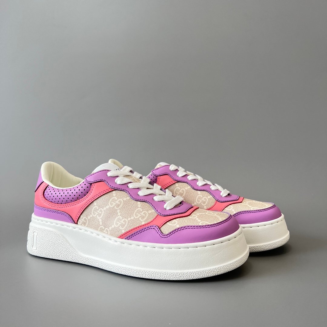 Aurora Custom Gucci Re-Web GG Supreme Canvas & Dopamine Pink/Purple Chunky Sneaker (Women's Edition) - Image 3