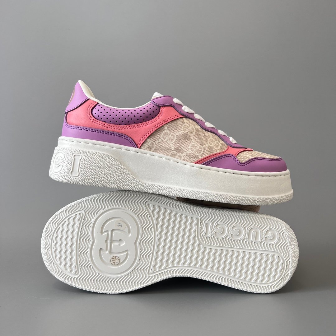 Aurora Custom Gucci Re-Web GG Supreme Canvas & Dopamine Pink/Purple Chunky Sneaker (Women's Edition) - Image 6