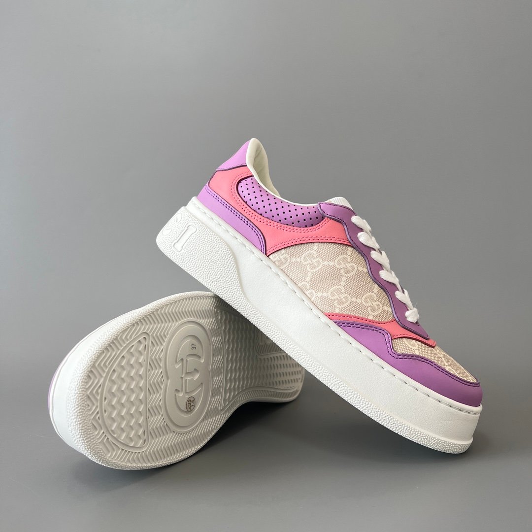 Aurora Custom Gucci Re-Web GG Supreme Canvas & Dopamine Pink/Purple Chunky Sneaker (Women's Edition) - Image 7