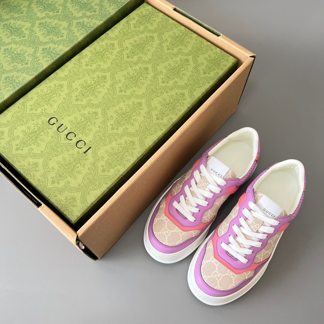 Aurora Custom Gucci Re-Web GG Supreme Canvas & Dopamine Pink/Purple Chunky Sneaker (Women's Edition) - Image 9