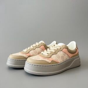 Aurora Custom Gucci Re-Web GG Supreme Canvas & Khaki Pink Chunky Sneaker (Women's Edition)