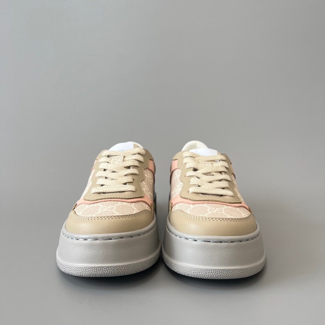 Aurora Custom Gucci Re-Web GG Supreme Canvas & Khaki Pink Chunky Sneaker (Women's Edition) - Image 2
