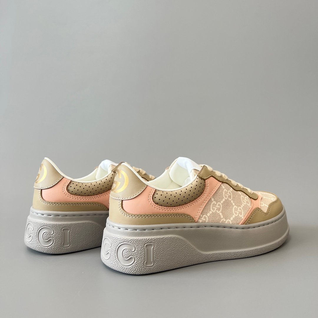 Aurora Custom Gucci Re-Web GG Supreme Canvas & Khaki Pink Chunky Sneaker (Women's Edition) - Image 4