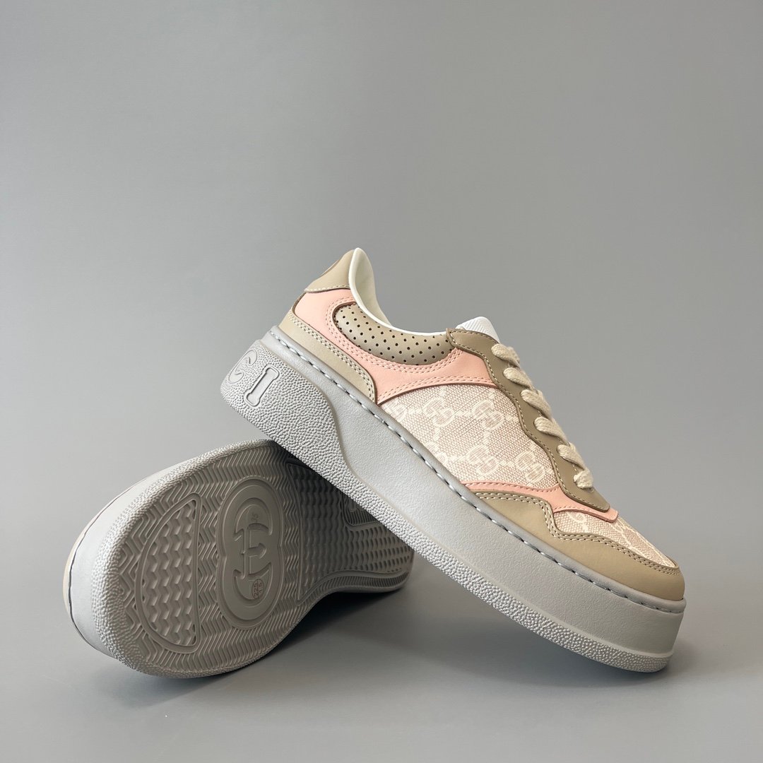 Aurora Custom Gucci Re-Web GG Supreme Canvas & Khaki Pink Chunky Sneaker (Women's Edition) - Image 7