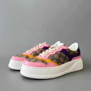 urora Custom Gucci Re-Web GG Supreme Canvas & Dopamine Pink/Purple Chunky Platform Sneaker (Women's Edition)