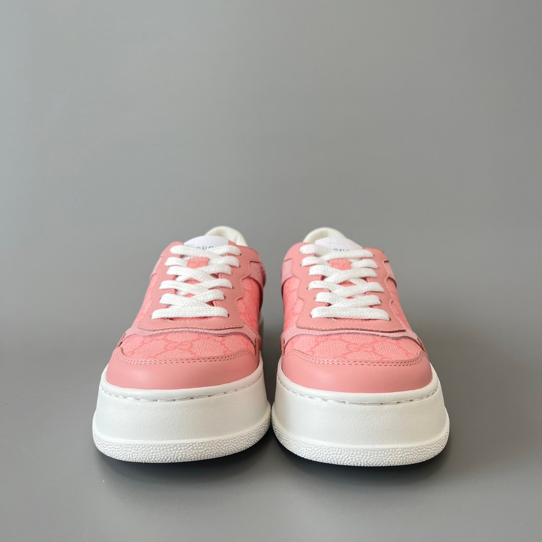 Aurora Custom Gucci Re-Web GG Supreme Canvas & Pastel Pink Chunky Platform Sneaker (Women's Edition) - Image 2