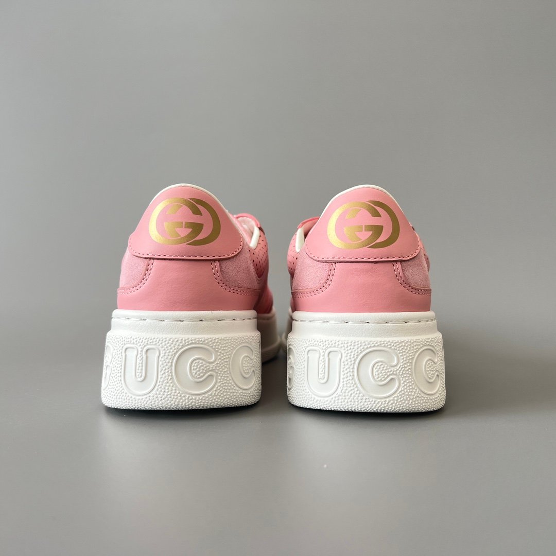 Aurora Custom Gucci Re-Web GG Supreme Canvas & Pastel Pink Chunky Platform Sneaker (Women's Edition) - Image 5