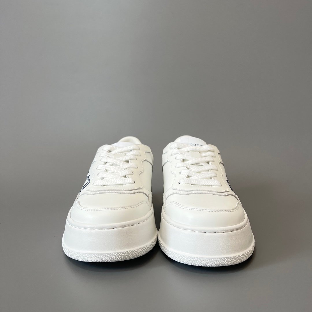 Aurora Custom Gucci Re-Web Gothic Logo White Leather Chunky Platform Sneaker (Women's Edition) - Image 2