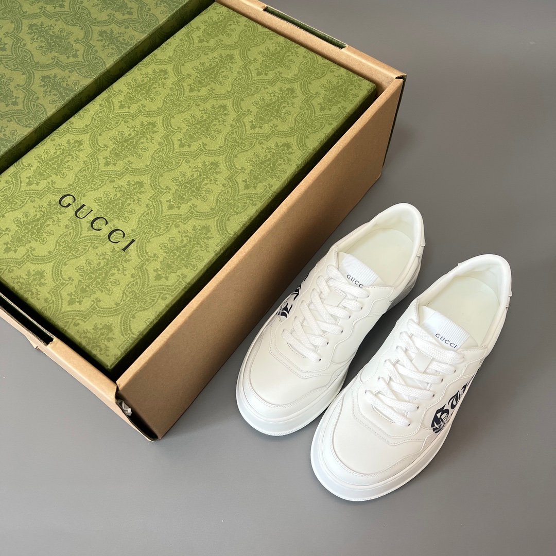 Aurora Custom Gucci Re-Web Gothic Logo White Leather Chunky Platform Sneaker (Women's Edition) - Image 9
