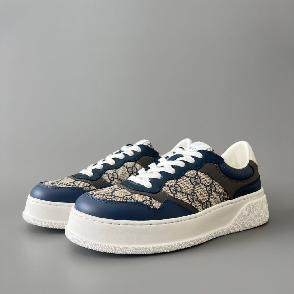 Aurora Custom Gucci Re-Web GG Supreme Canvas & Navy Blue Chunky Sneaker (Men's Edition)