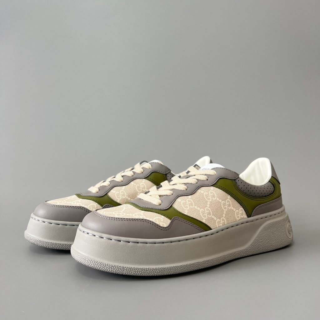 Aurora Custom Gucci Re-Web GG Supreme Canvas & Olive Green Chunky Sneaker (Men's Edition)