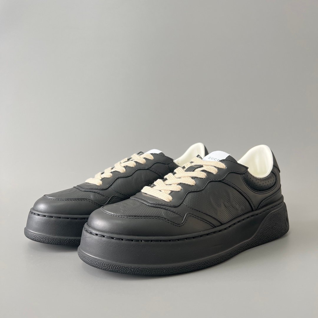 Aurora Custom Gucci Re-Web Perforated GG Black Leather Chunky Sneaker (Men's Edition)
