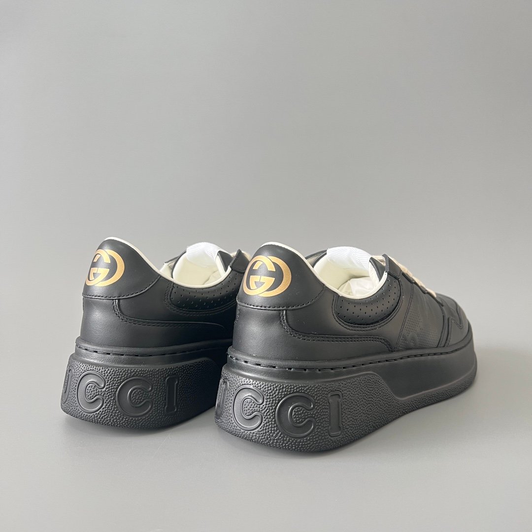 Aurora Custom Gucci Re-Web Perforated GG Black Leather Chunky Sneaker (Men's Edition) - Image 4
