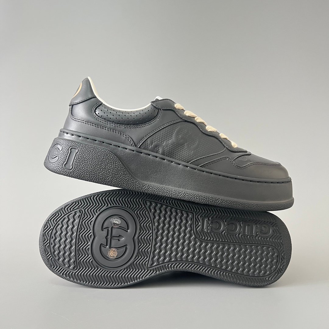 Aurora Custom Gucci Re-Web Perforated GG Black Leather Chunky Sneaker (Men's Edition) - Image 6