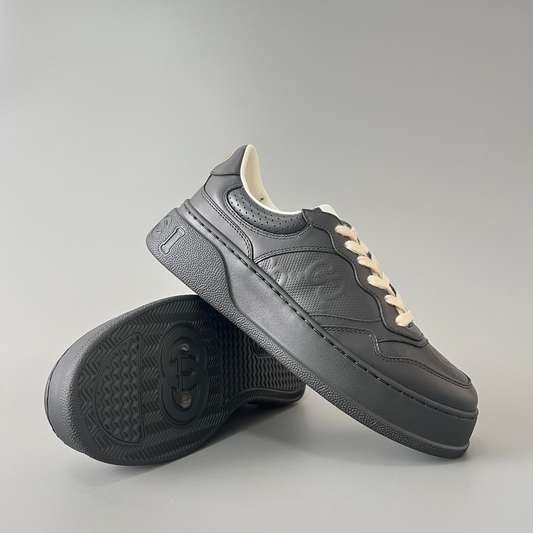 Aurora Custom Gucci Re-Web Perforated GG Black Leather Chunky Sneaker (Men's Edition) - Image 7
