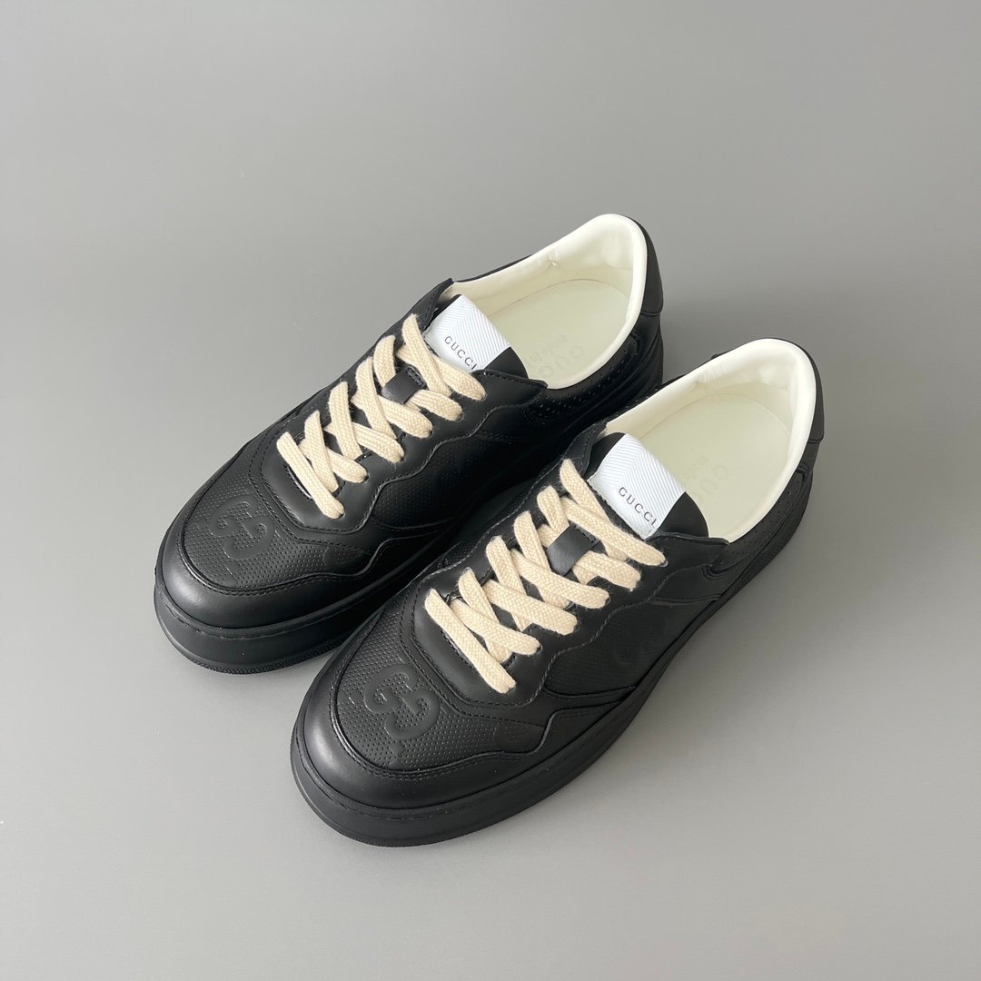 Aurora Custom Gucci Re-Web Perforated GG Black Leather Chunky Sneaker (Men's Edition) - Image 8