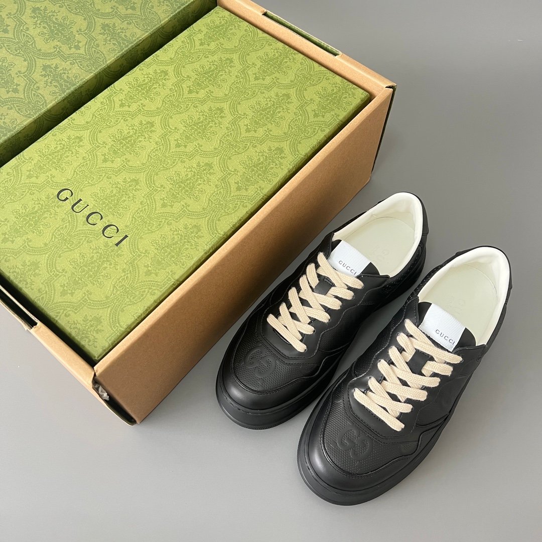 Aurora Custom Gucci Re-Web Perforated GG Black Leather Chunky Sneaker (Men's Edition) - Image 9