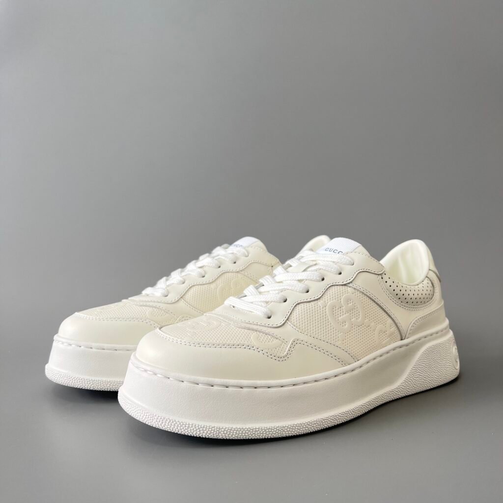 AuroraCustom Gucci Re-Web Perforated GG All-White Chunky Sneaker (Unisex Edition)