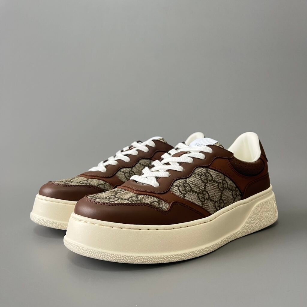 AuroraCustom Gucci Re-Web GG Supreme Canvas & Deep Chestnut Brown Chunky Sneaker (Unisex Edition)