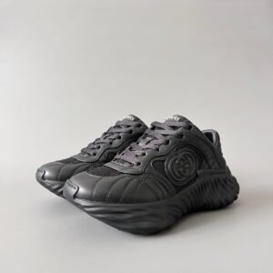 Aurora Custom Gucci Ripple Black Leather & Mesh Low-Top Chunky Sneaker (Unisex Edition)