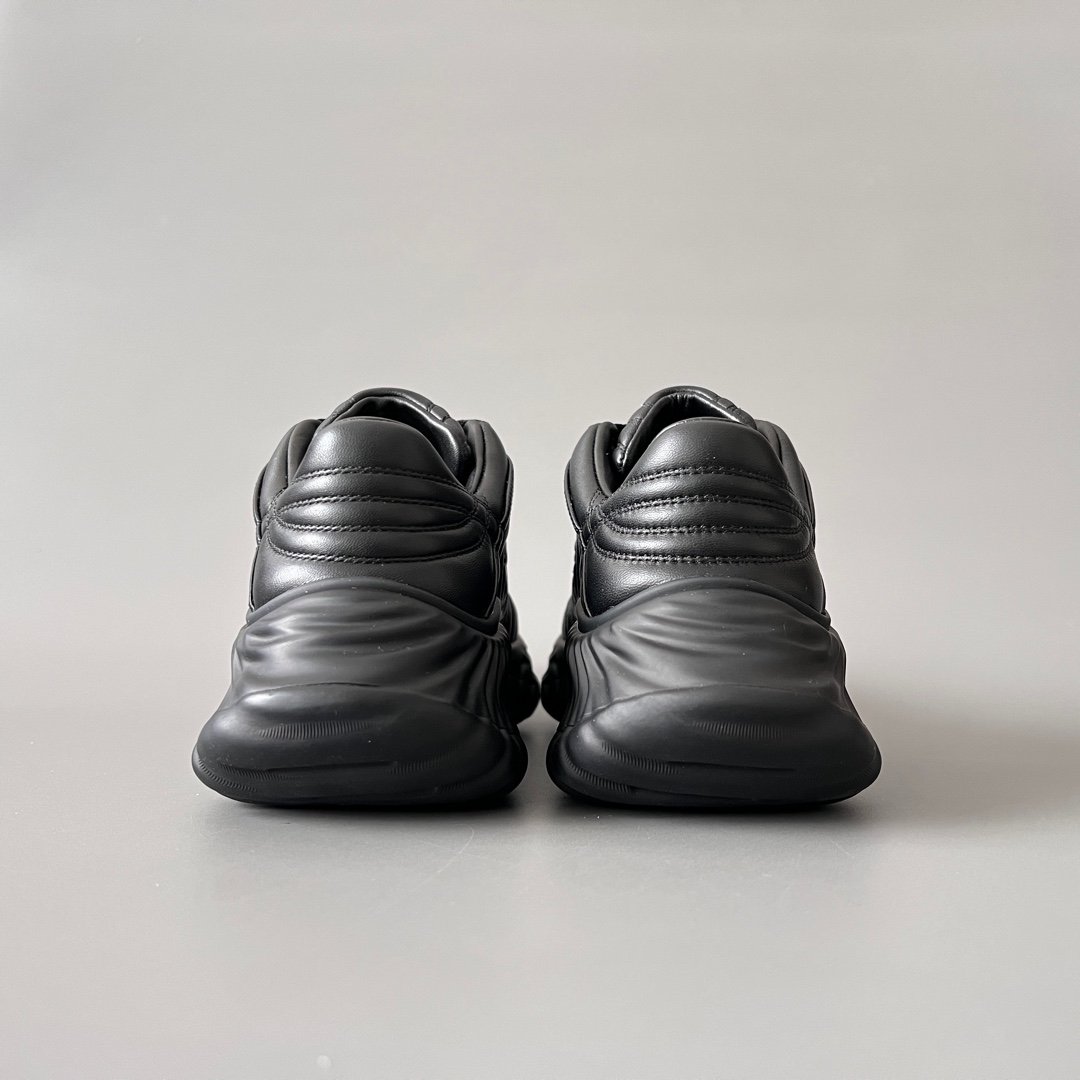 Aurora Custom Gucci Ripple Black Leather & Mesh Low-Top Chunky Sneaker (Unisex Edition) - Image 5