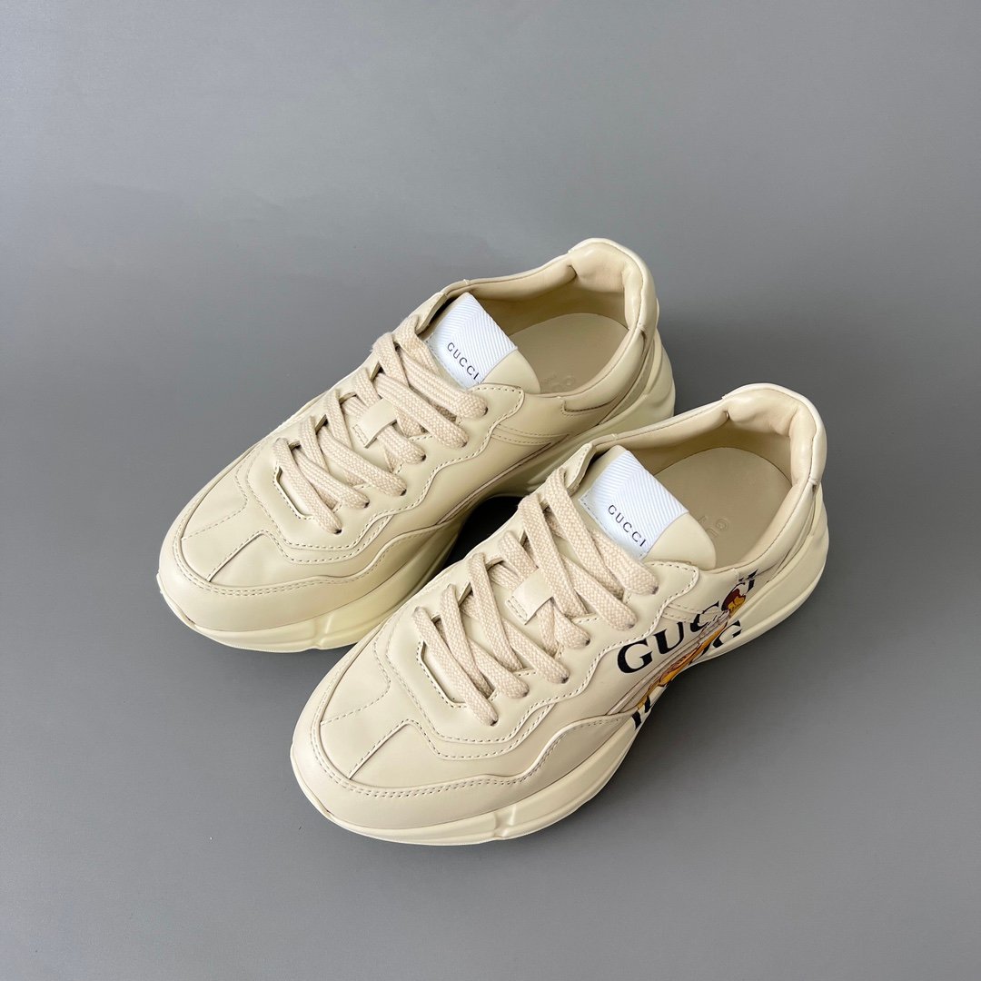 Aurora Custom Gucci Rhyton Ivory Leather Retro Sneaker with Bananya Print (Women's Edition) - Image 8