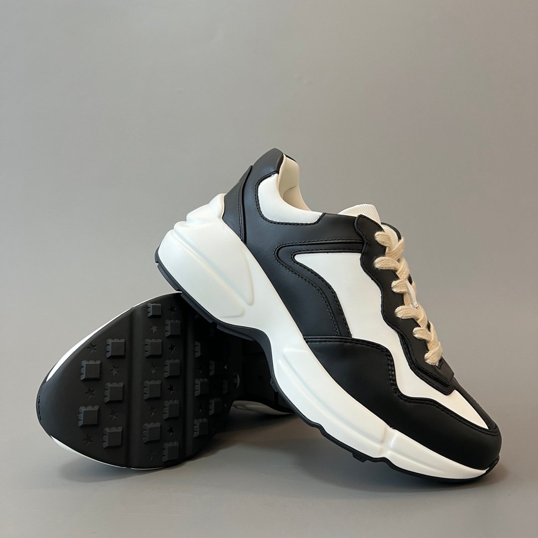Aurora Custom Gucci Rhyton Black & White Leather Retro Sneaker (Unisex Edition) - Image 7