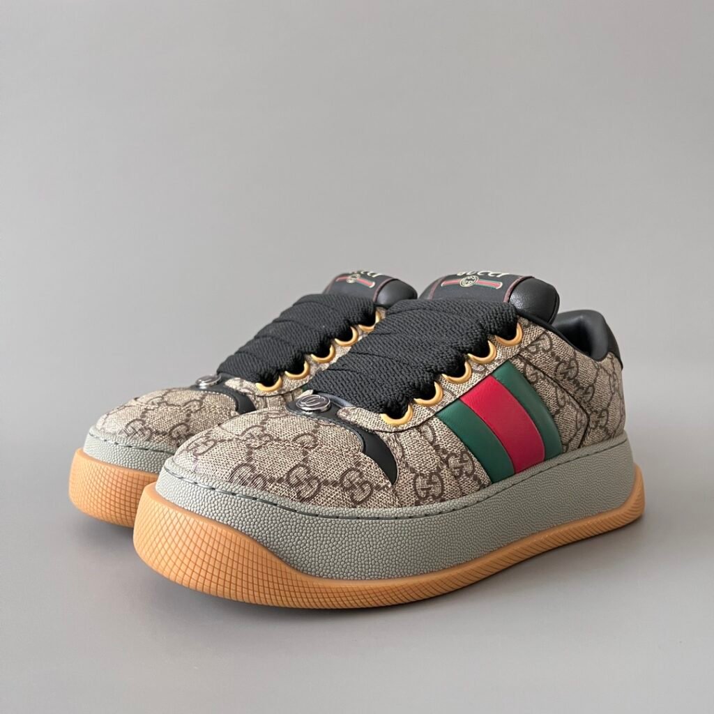 Aurora Custom Gucci Screener "Chunky Platform" GG Supreme Canvas Sneaker with Web Stripe (Men's Edition)