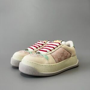 Aurora Custom Gucci Screener "Chunky Platform" Pink GG Canvas & Mint Green Sneaker (Women's Edition)