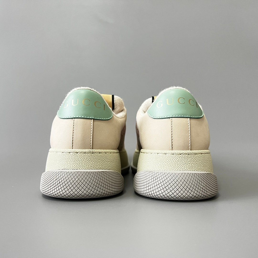 Aurora Custom Gucci Screener "Chunky Platform" Pink GG Canvas & Mint Green Sneaker (Women's Edition) - Image 5