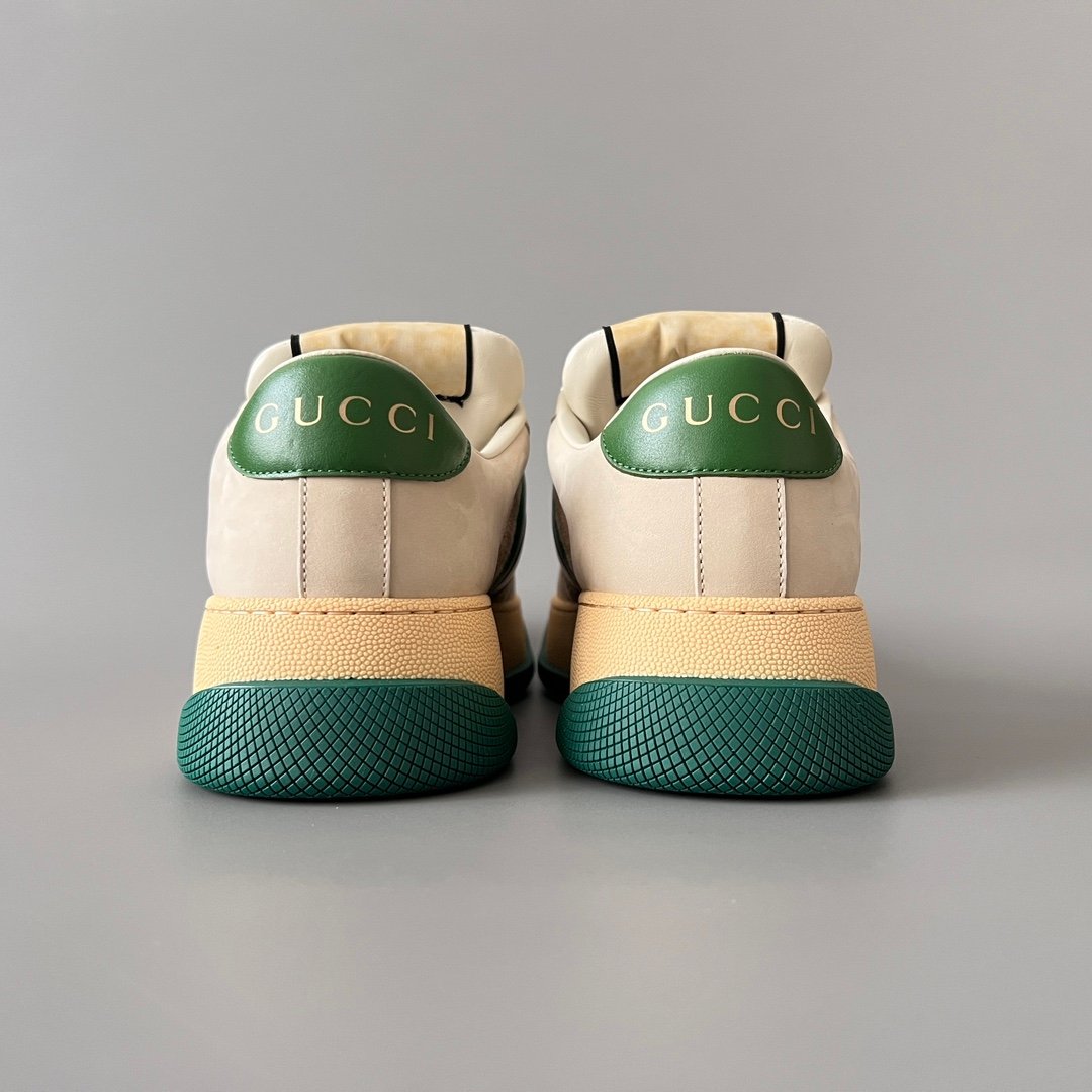 Aurora Custom Gucci Screener "Chunky Platform" GG Supreme Canvas & Cream Suede Sneaker with Web Stripe (Unisex Edition) - Image 5