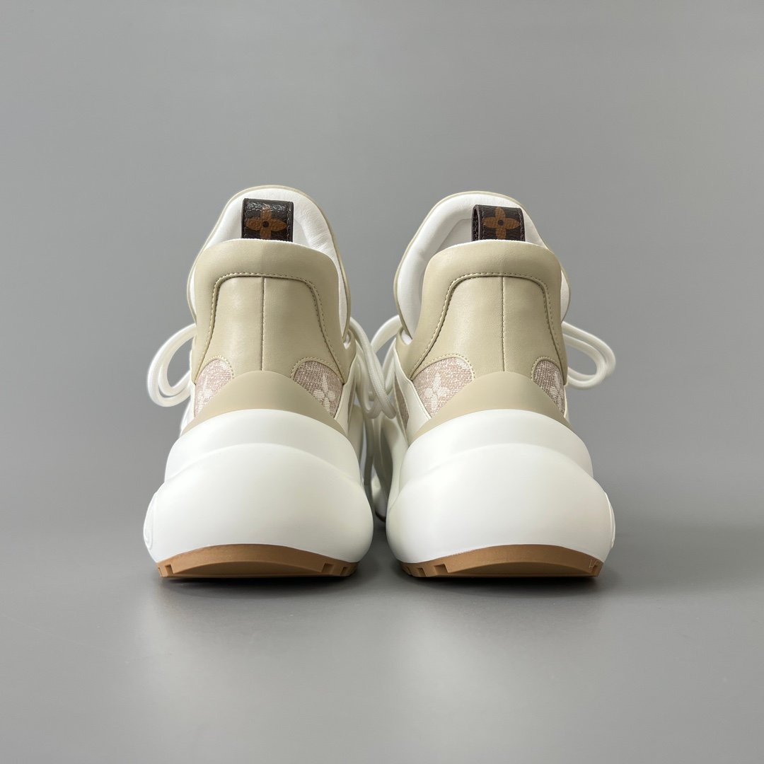 AuroraCustom LV Archlight Series Light Beige Monogram Denim Luxury Wavy Platform Sneaker (Women's Exclusive) - Image 5