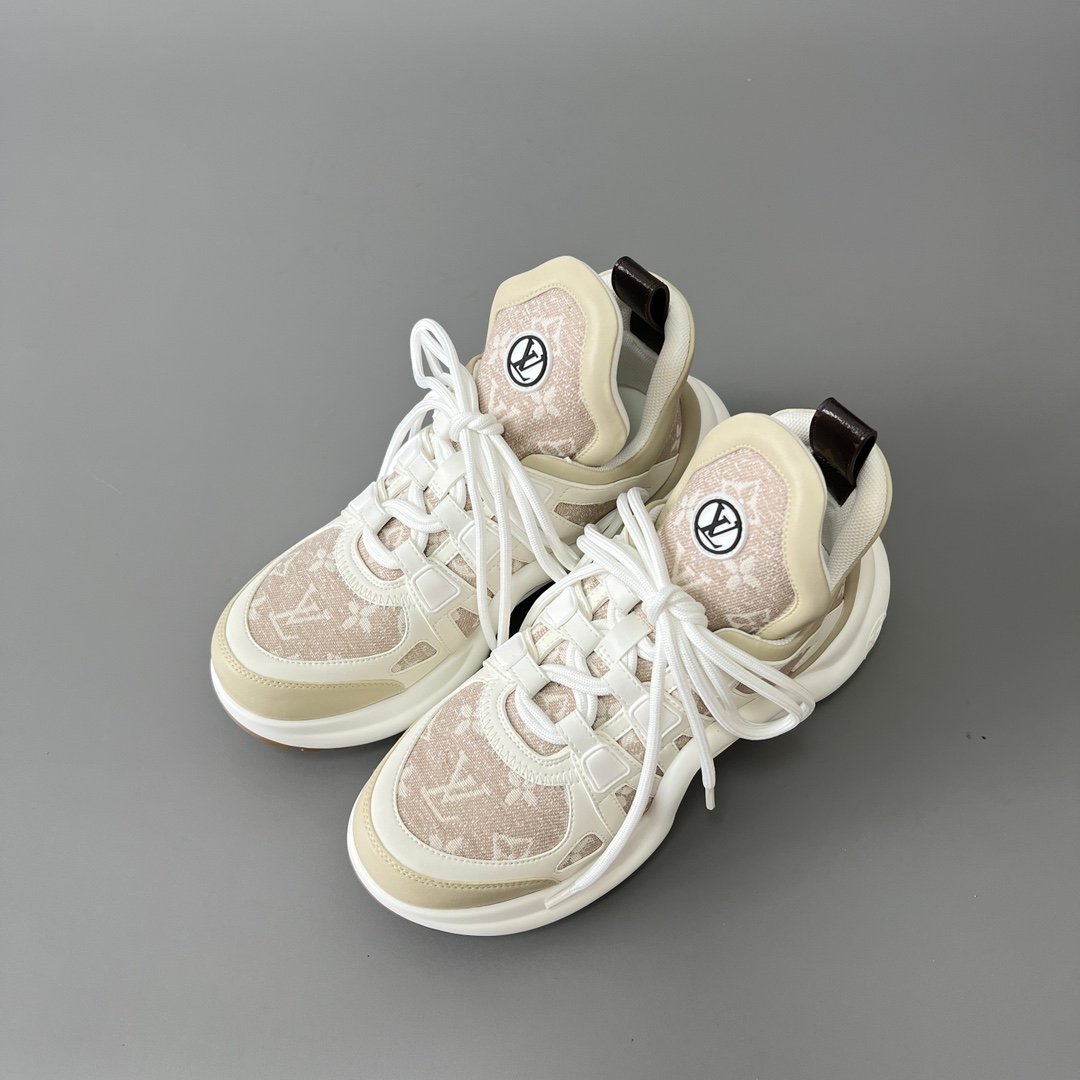 AuroraCustom LV Archlight Series Light Beige Monogram Denim Luxury Wavy Platform Sneaker (Women's Exclusive) - Image 8